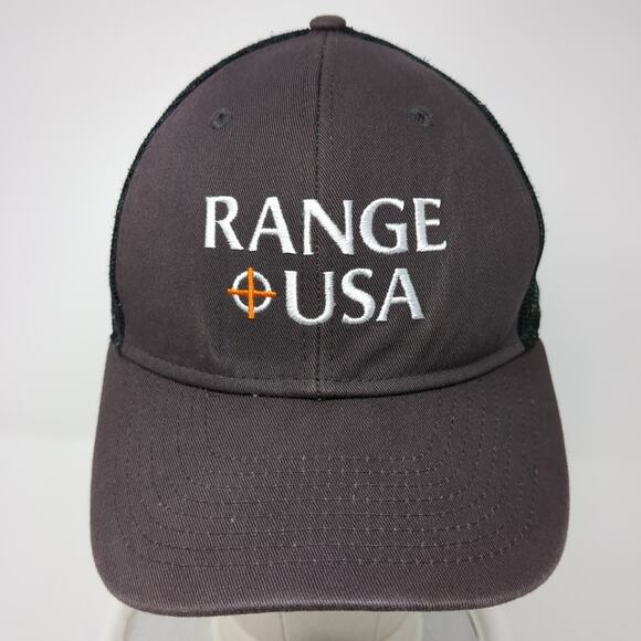 Range USA Snapback Trucker Hat Gray One Size Adjustable Embroidered Mesh Back - Picture 2 of 9